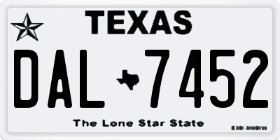 TX license plate DAL7452