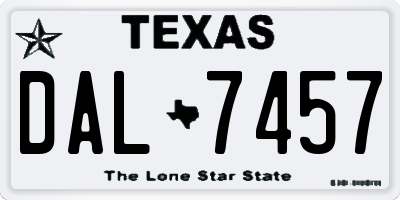 TX license plate DAL7457