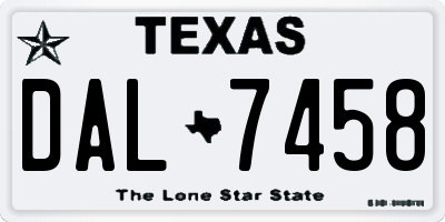 TX license plate DAL7458
