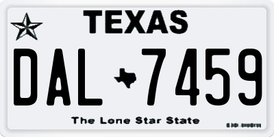TX license plate DAL7459