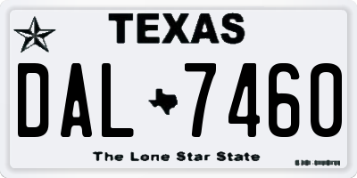 TX license plate DAL7460