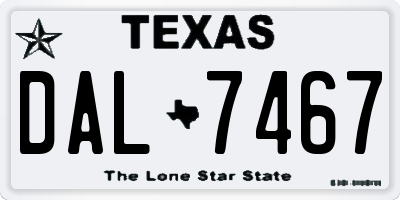 TX license plate DAL7467
