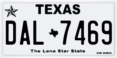 TX license plate DAL7469