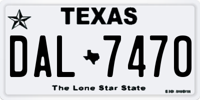 TX license plate DAL7470