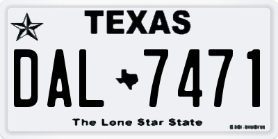 TX license plate DAL7471