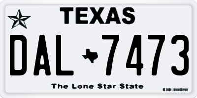 TX license plate DAL7473