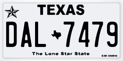 TX license plate DAL7479