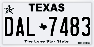 TX license plate DAL7483