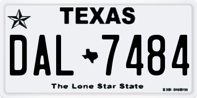 TX license plate DAL7484