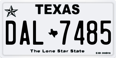 TX license plate DAL7485