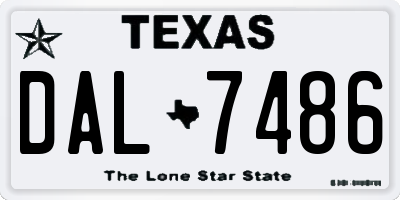 TX license plate DAL7486