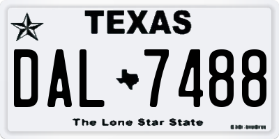 TX license plate DAL7488
