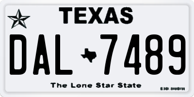 TX license plate DAL7489