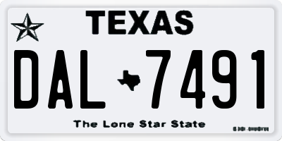 TX license plate DAL7491