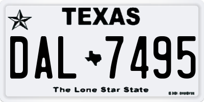 TX license plate DAL7495