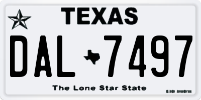 TX license plate DAL7497