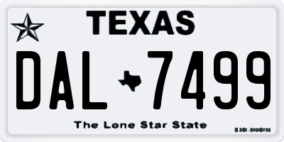 TX license plate DAL7499