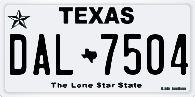 TX license plate DAL7504