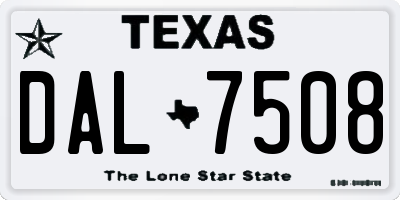 TX license plate DAL7508