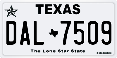 TX license plate DAL7509