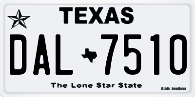 TX license plate DAL7510