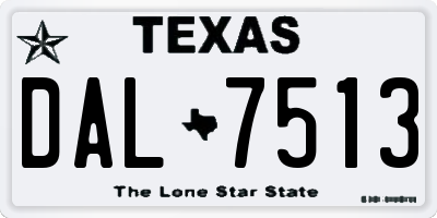 TX license plate DAL7513