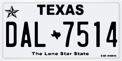 TX license plate DAL7514