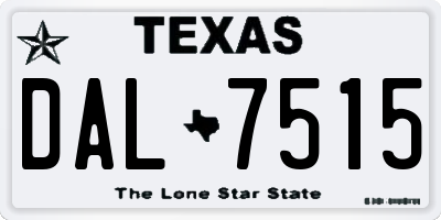 TX license plate DAL7515