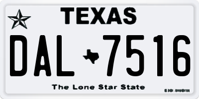 TX license plate DAL7516