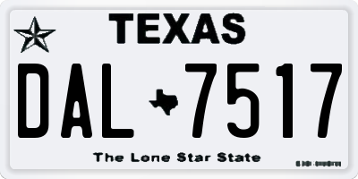 TX license plate DAL7517