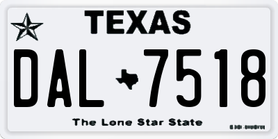 TX license plate DAL7518