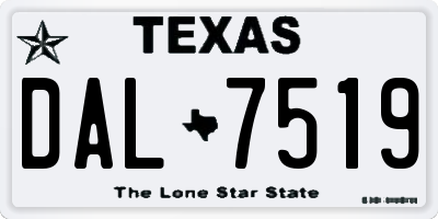 TX license plate DAL7519