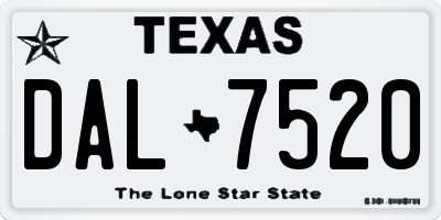 TX license plate DAL7520