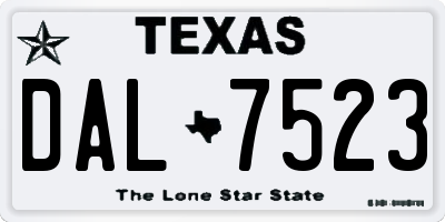 TX license plate DAL7523