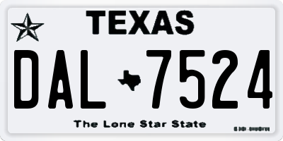 TX license plate DAL7524