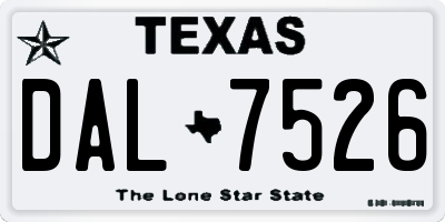 TX license plate DAL7526