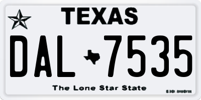 TX license plate DAL7535