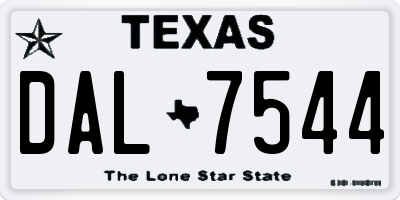TX license plate DAL7544