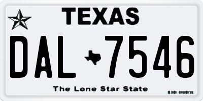 TX license plate DAL7546