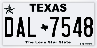 TX license plate DAL7548