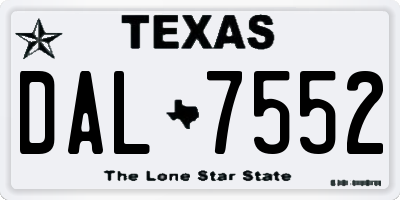 TX license plate DAL7552