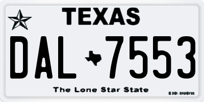 TX license plate DAL7553