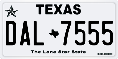 TX license plate DAL7555
