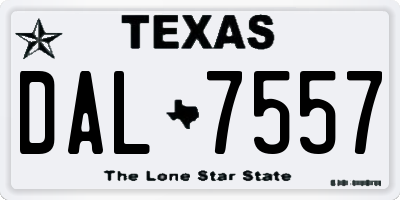 TX license plate DAL7557
