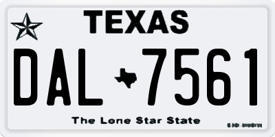 TX license plate DAL7561