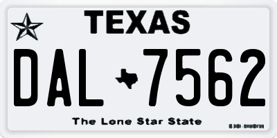 TX license plate DAL7562