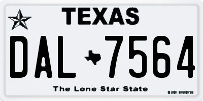 TX license plate DAL7564