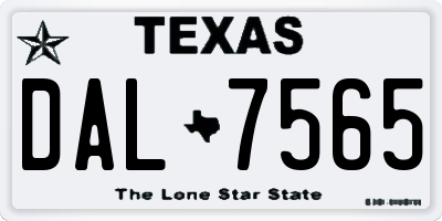 TX license plate DAL7565