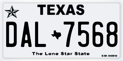 TX license plate DAL7568