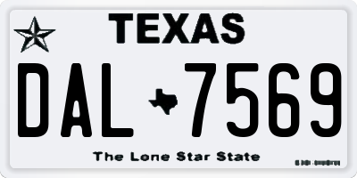 TX license plate DAL7569